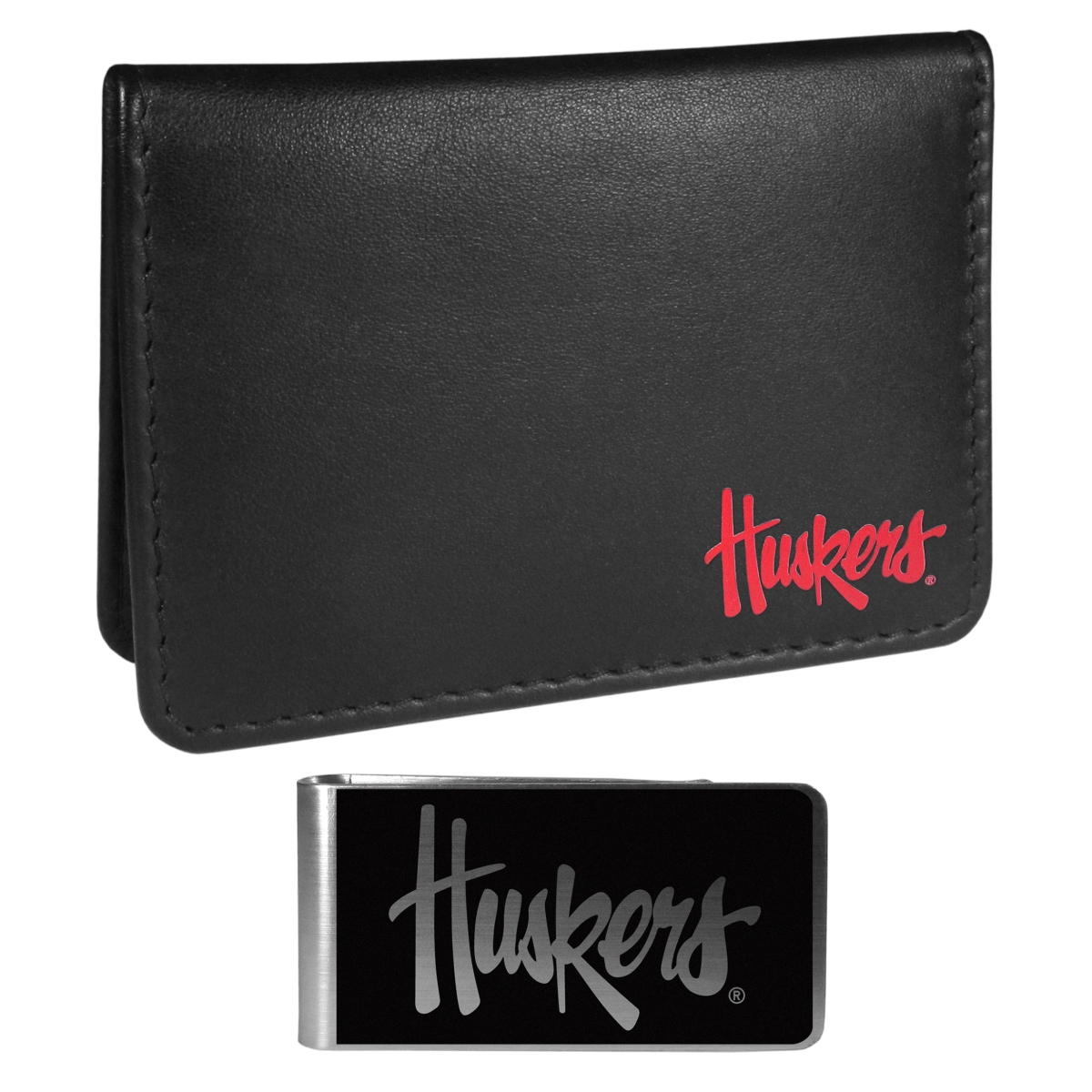 Siskiyou CBIM3BKM Unisex NCAA Nebraska Cornhuskers Weekend Bi-fold Wallet & Money Clip, Black