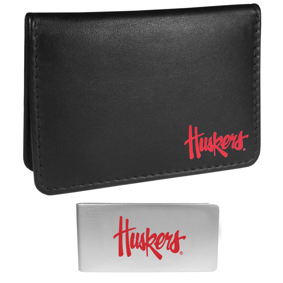 Siskiyou CBIM3BMP Unisex NCAA Nebraska Cornhuskers Weekend Bi-fold Wallet & Money Clip, Black