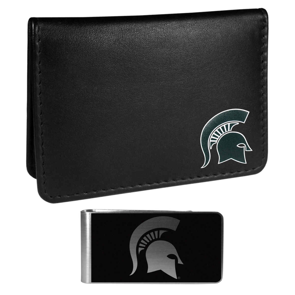 Siskiyou CBIM41BKM Unisex NCAA Michigan State Spartans Weekend Bi-fold Wallet & Money Clip, Black