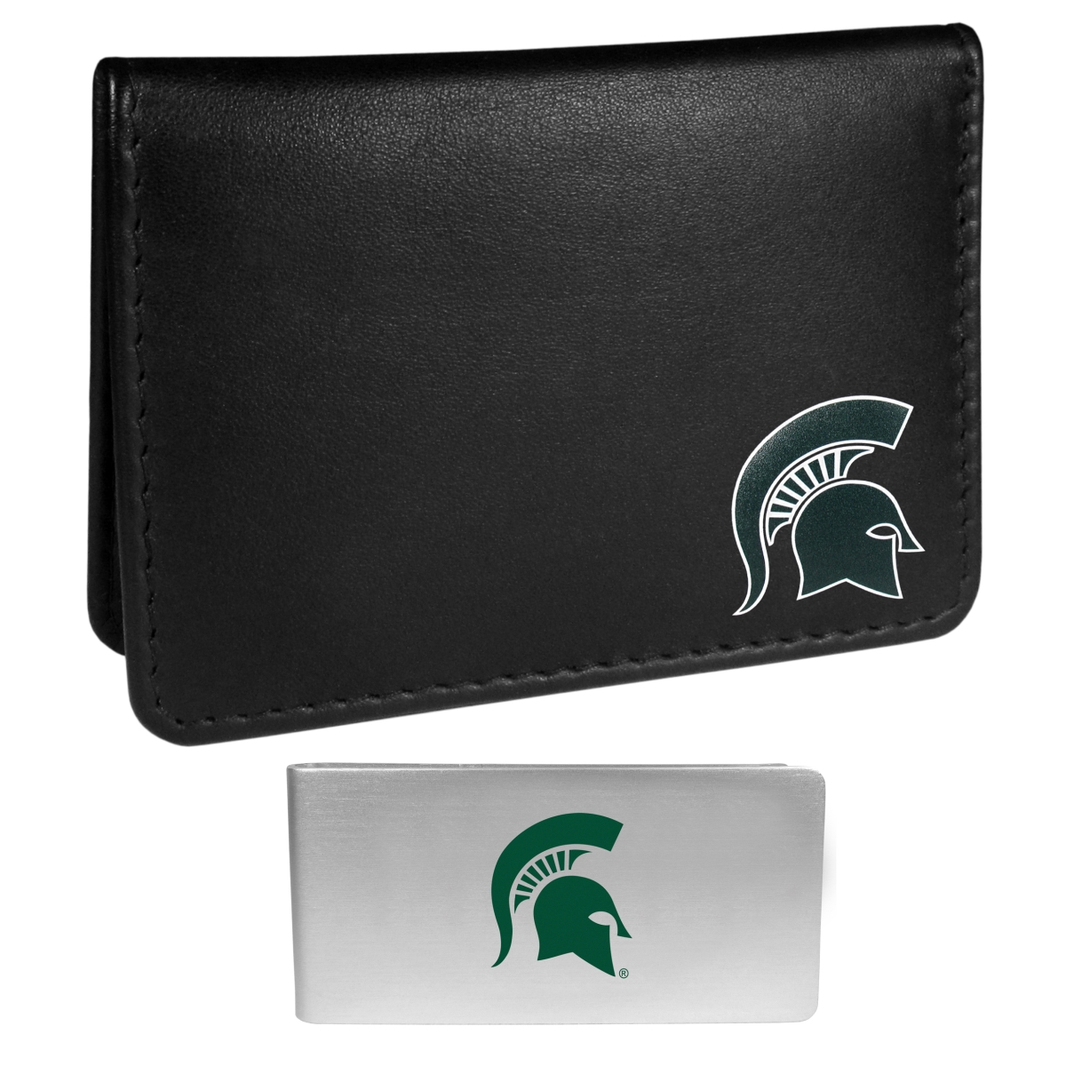 Siskiyou CBIM41BMP Unisex NCAA Michigan State Spartans Weekend Bi-fold Wallet & Money Clip, Black