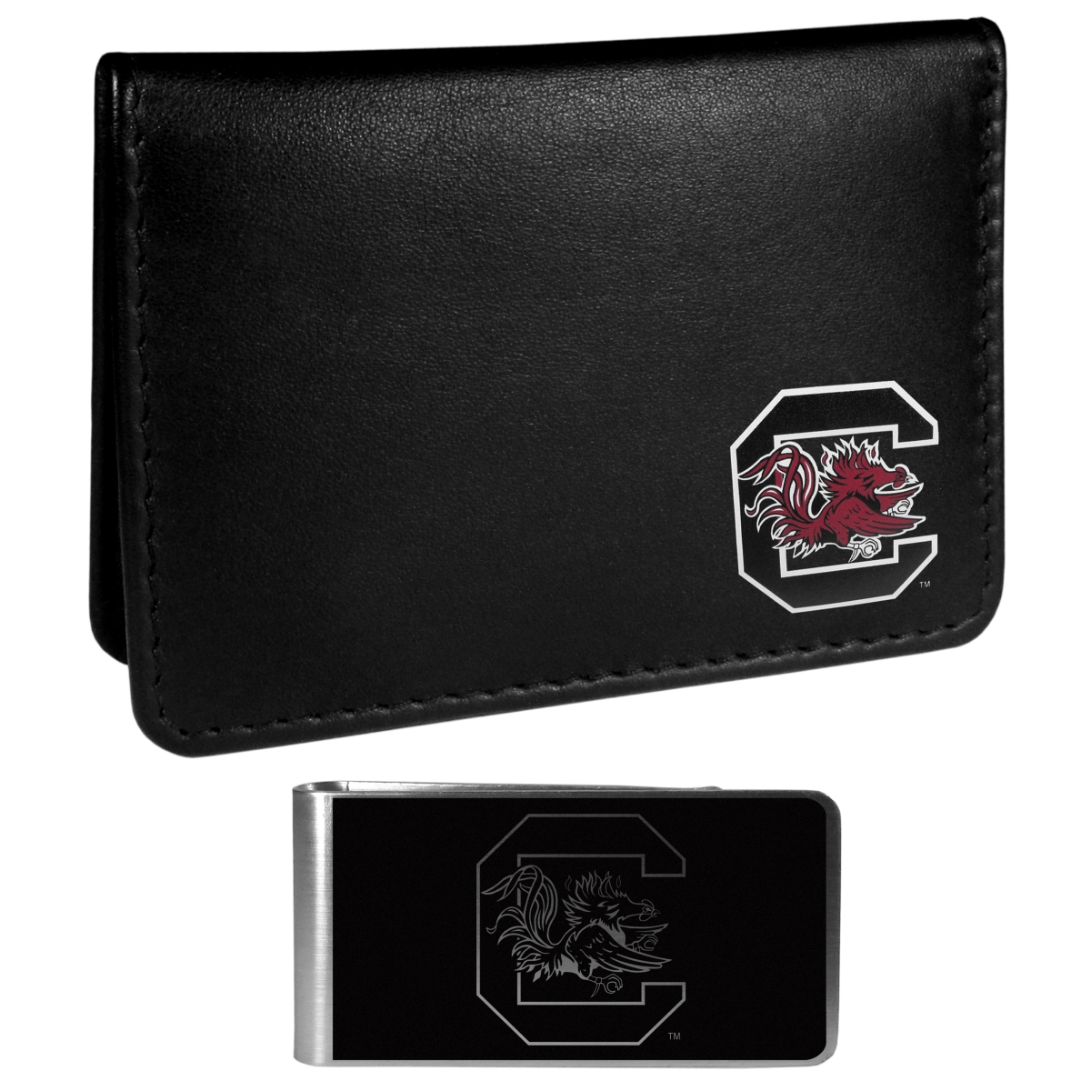 Siskiyou CBIM63BKM Unisex NCAA South Carolina Gamecocks Weekend Bi-fold Wallet & Money Clip, Black