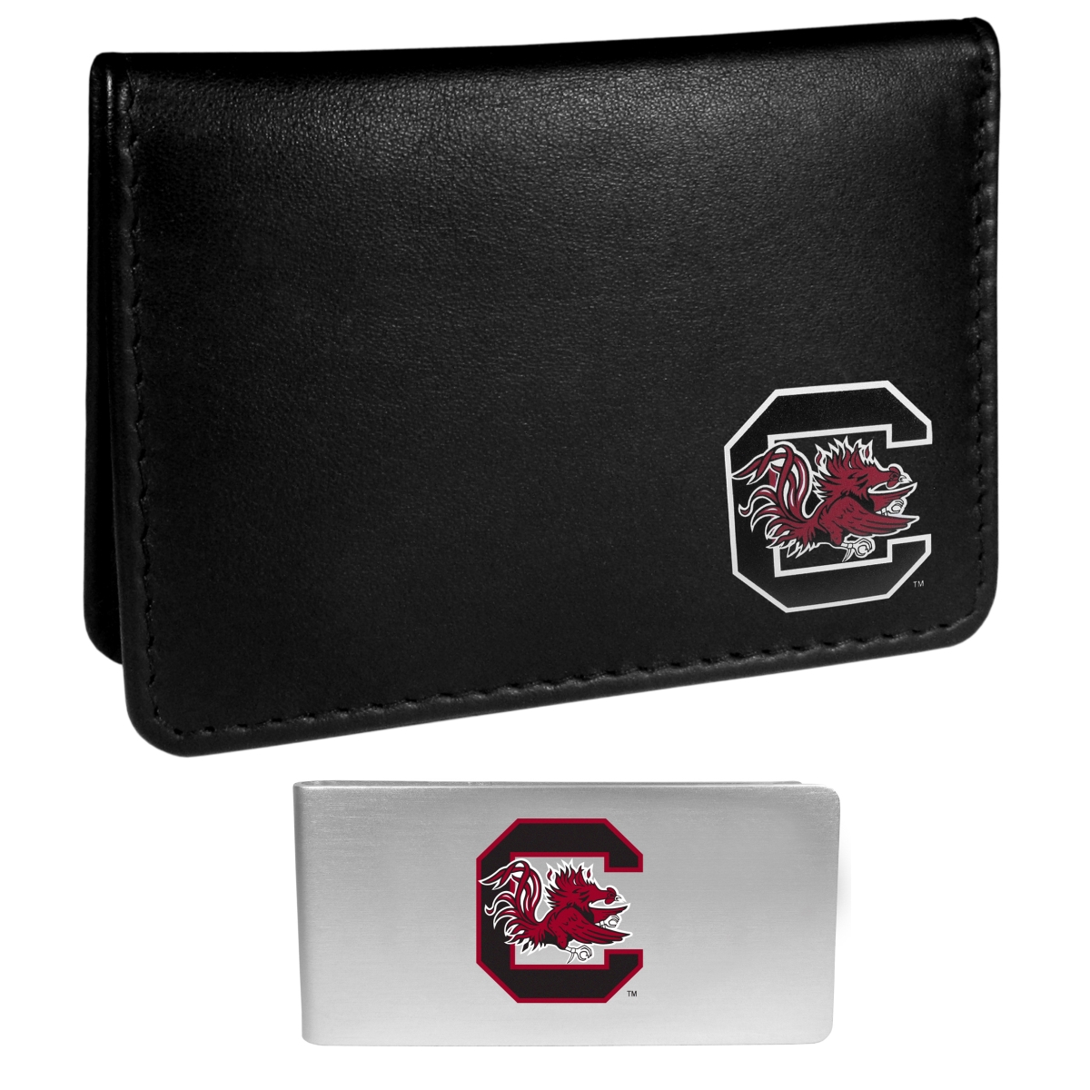 Siskiyou CBIM63BMP Unisex NCAA South Carolina Gamecocks Weekend Bi-fold Wallet & Money Clip, Black