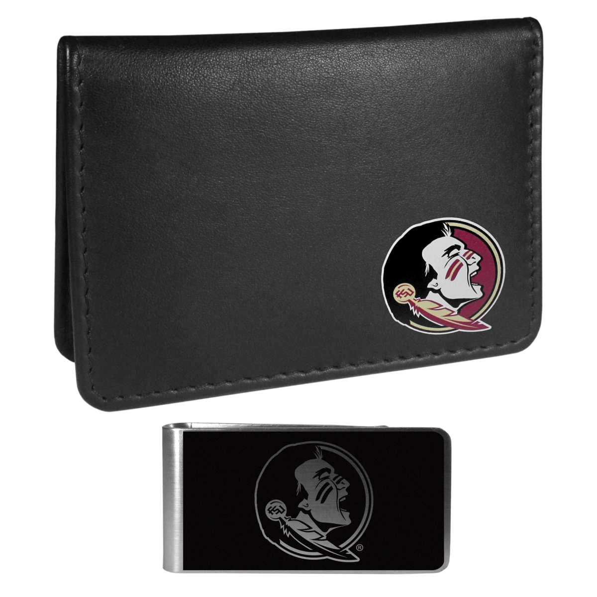 Siskiyou CBIM7BKM Unisex NCAA Florida State Seminoles Weekend Bi-fold Wallet & Money Clip, Black