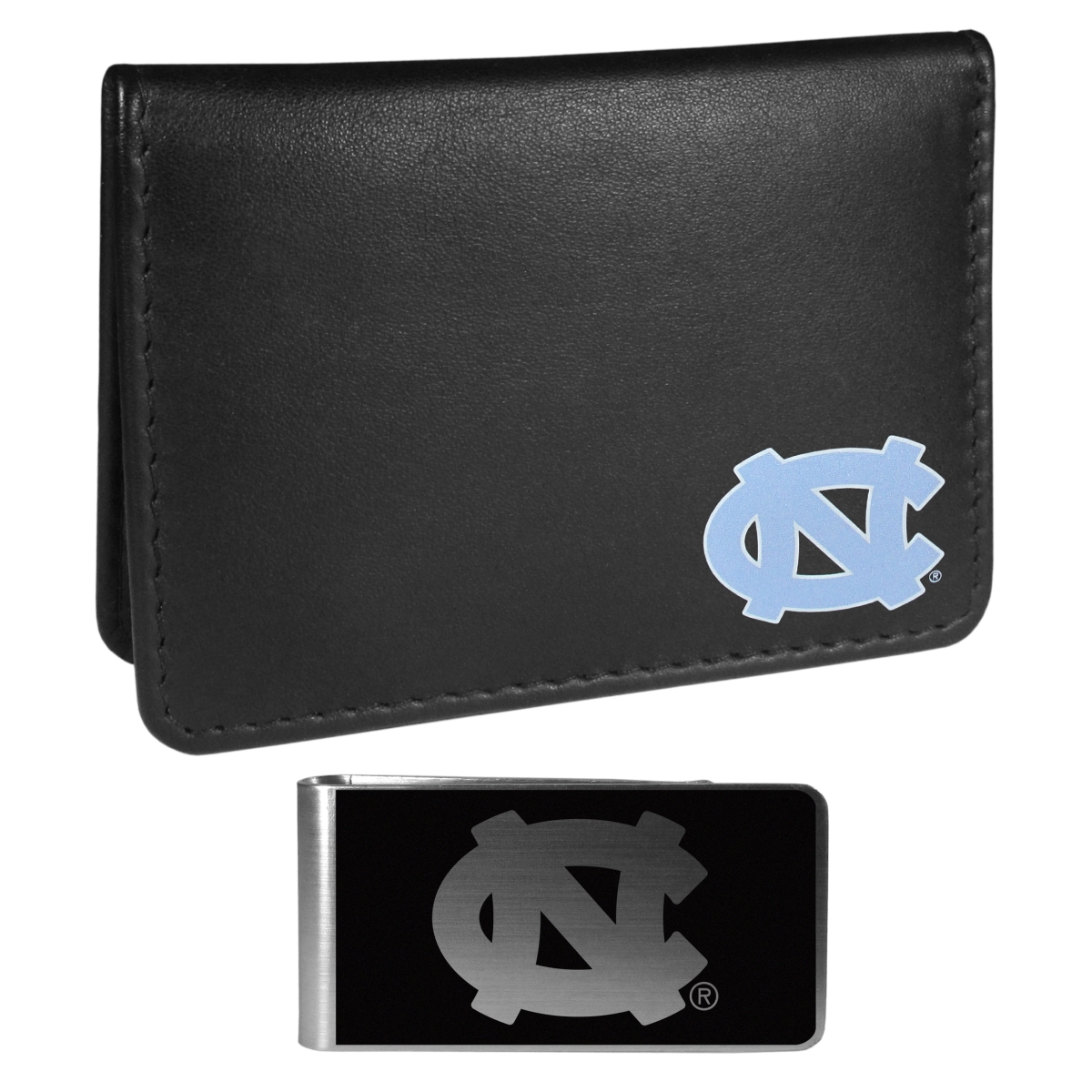 Siskiyou CBIM9BKM Unisex NCAA North Carolina Tar Heels Weekend Bi-fold Wallet & Money Clip, Black