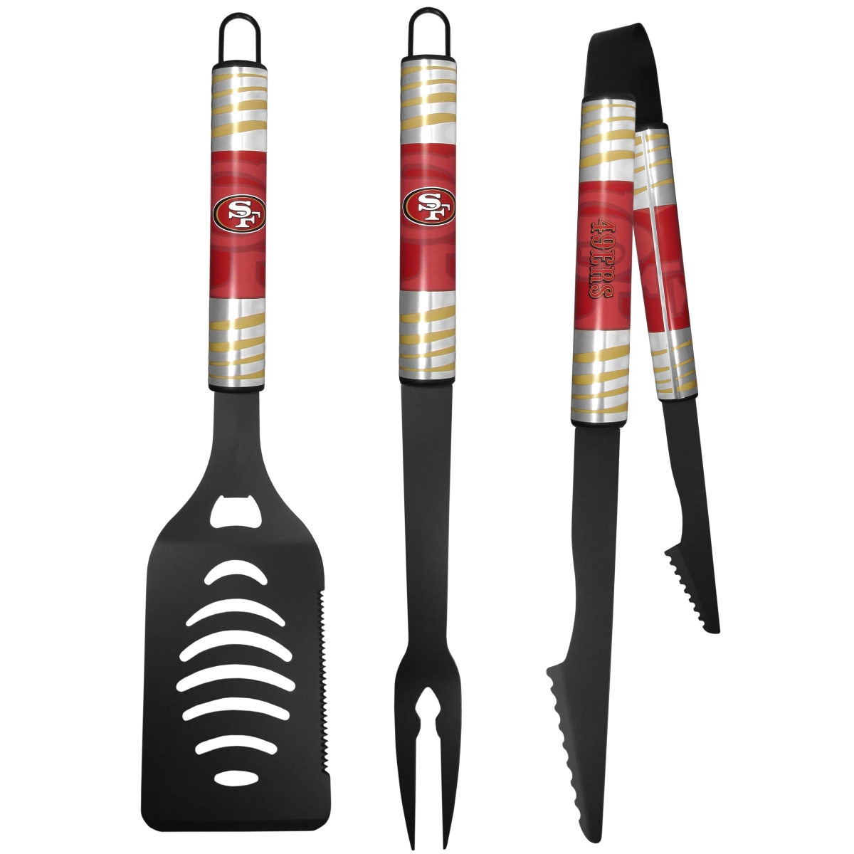 Siskiyou F3BC075 NFL San Francisco 49ers 3 Piece Black Tailgater BBQ Set