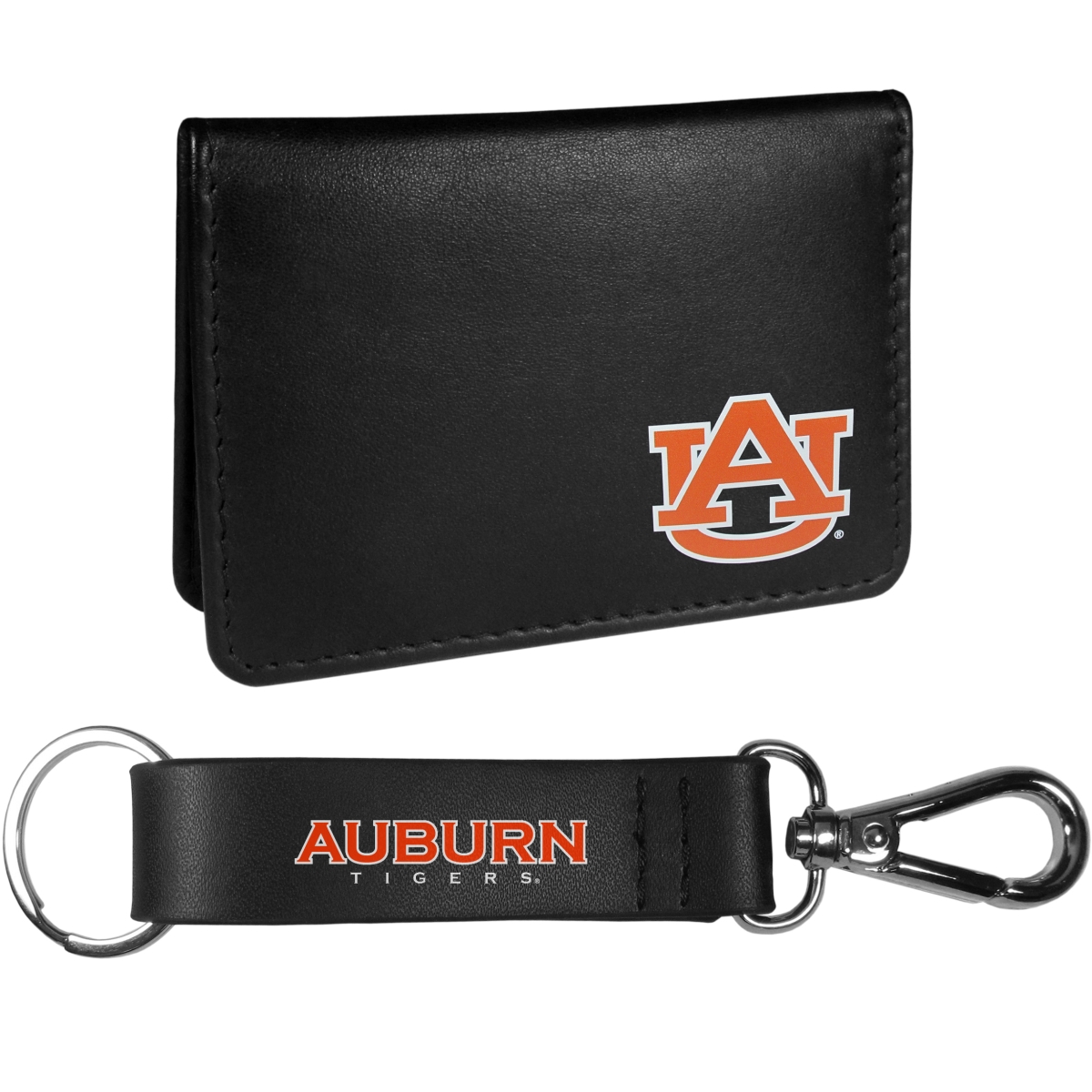 Siskiyou CBIM42KCS Unisex NCAA Auburn Tigers Weekend Bi-fold Wallet & Strap Key Chain, Black
