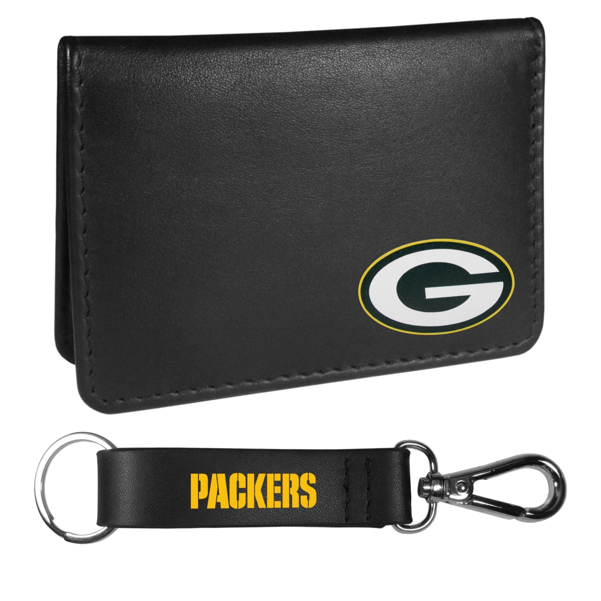 Siskiyou FBIM115KCS Green Bay Packers Weekend Bi-Fold Wallet & Strap Key Chain