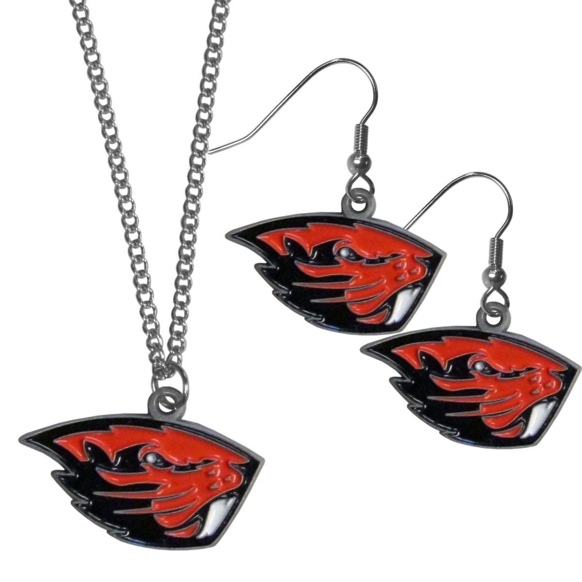 Siskiyou CDE72CN NCAA Oregon State Beavers Dangle Earrings & Chain Necklace Set