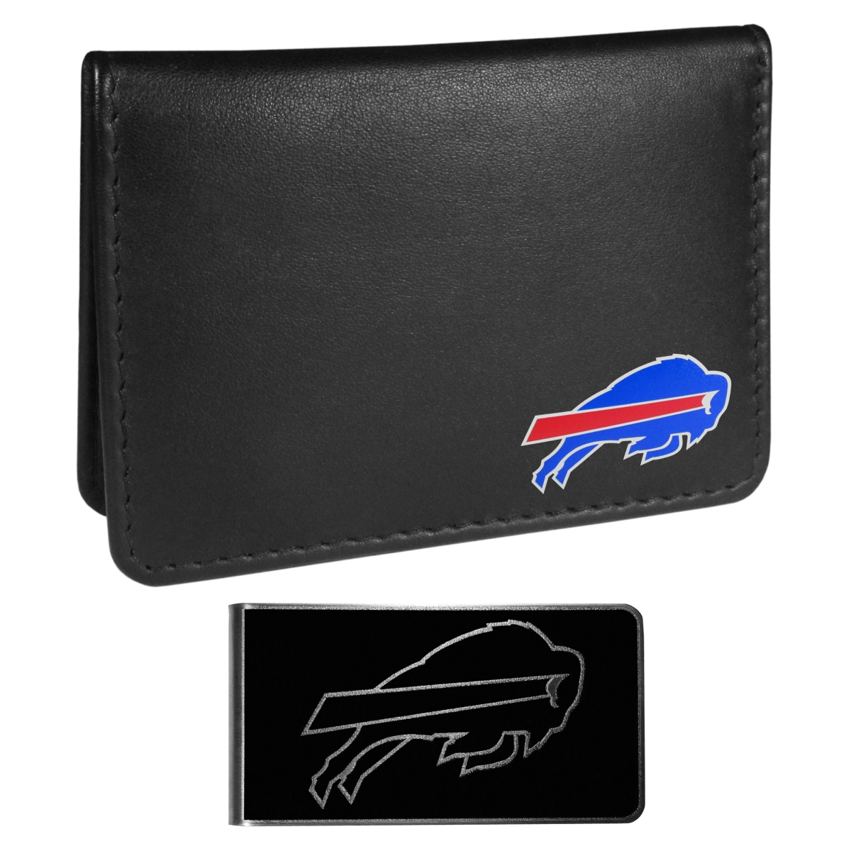 Siskiyou FBIM015BKM Unisex NFL Buffalo Bills Weekend Bi-fold Wallet & Money Clip, Black