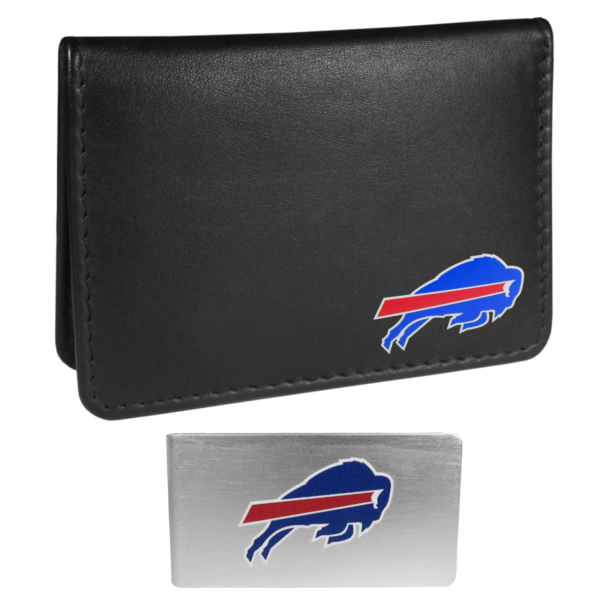 Siskiyou FBIM015BMP Unisex NFL Buffalo Bills Weekend Bi-fold Wallet & Money Clip, Black