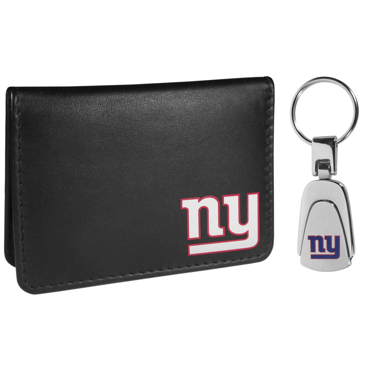 Siskiyou FBIM090KP NFL New York Giants Weekend Bi-fold Wallet & Steel Key Chain