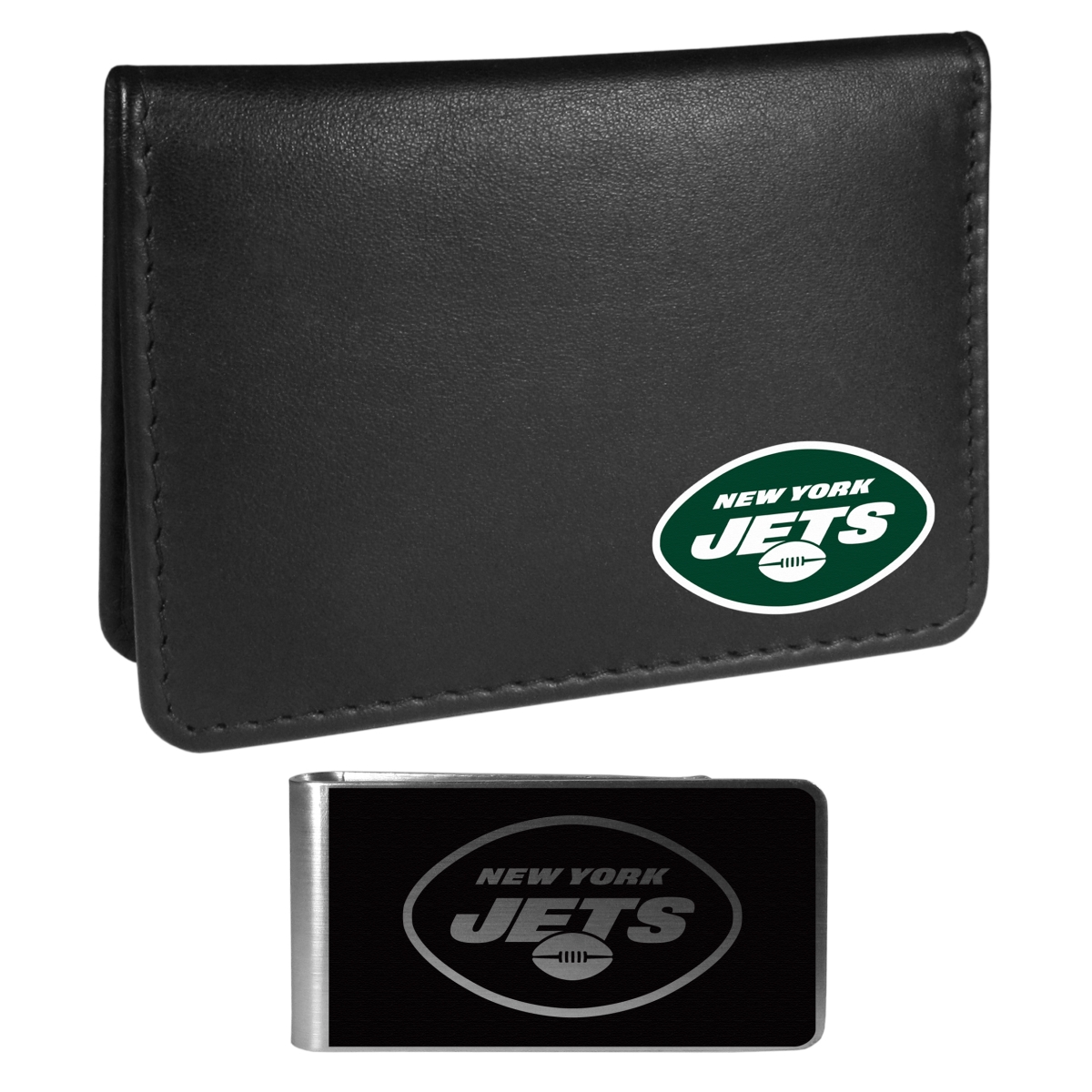 Siskiyou FBIM100BKM Unisex NFL New York Jets Weekend Bi-fold Wallet & Money Clip, Black