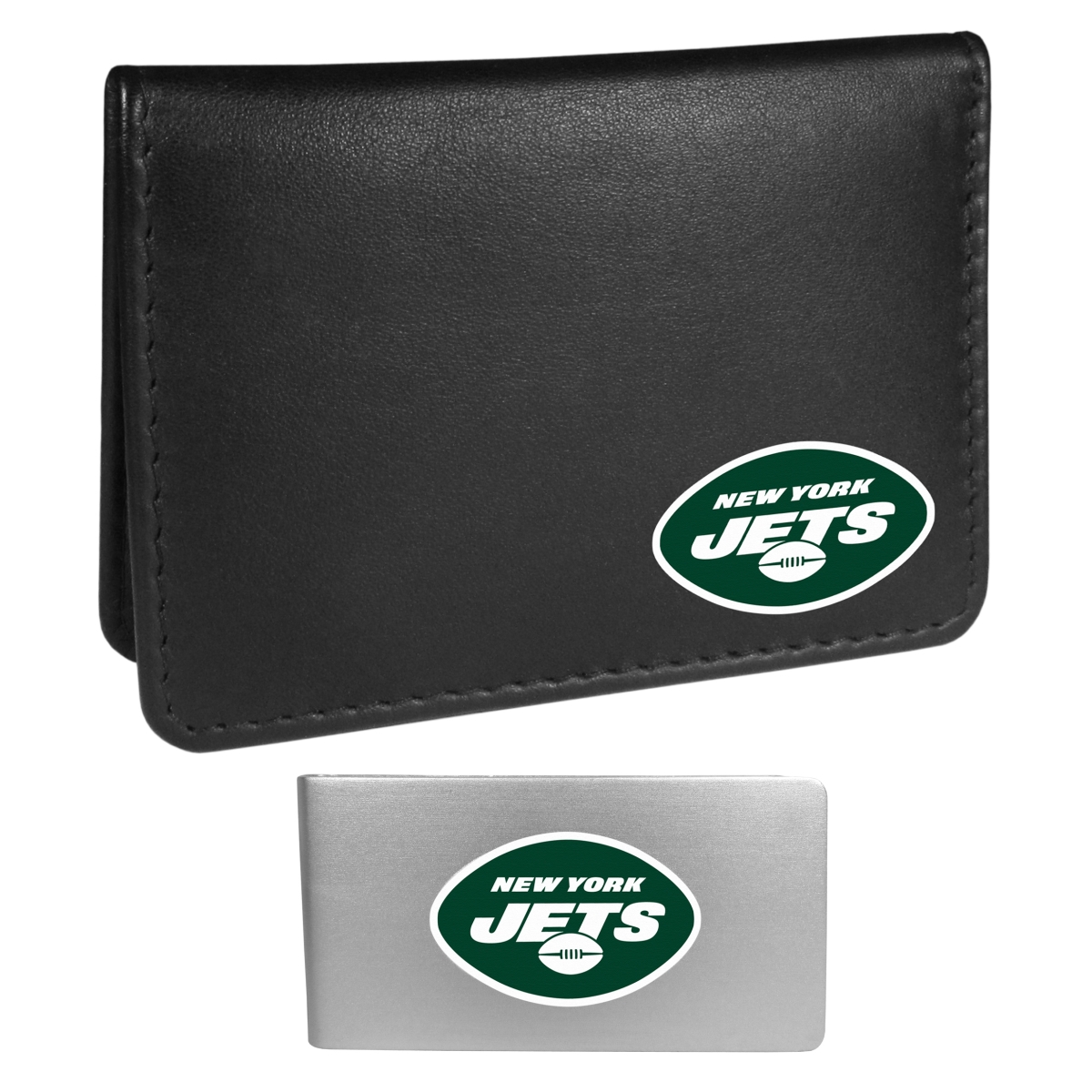 Siskiyou FBIM100BMP Unisex NFL New York Jets Weekend Bi-fold Wallet & Money Clip, Black