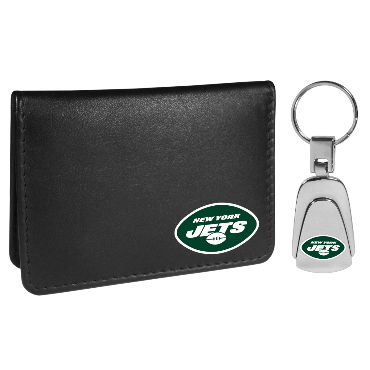 Siskiyou FBIM100KP NFL New York Jets Weekend Bi-fold Wallet & Steel Key Chain