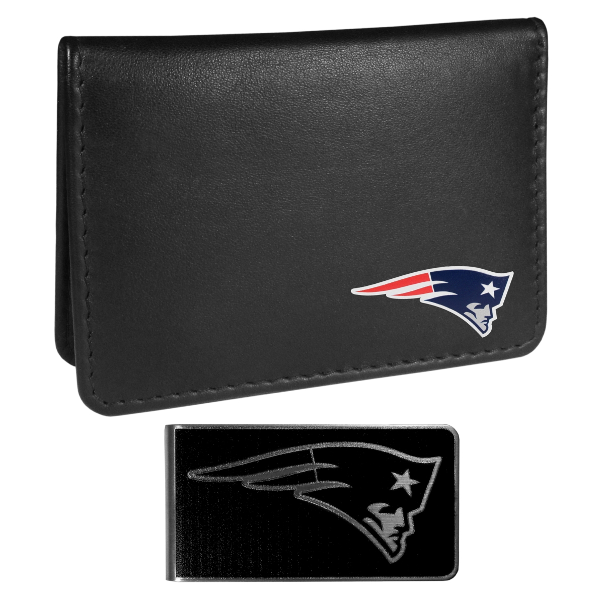 Siskiyou FBIM120BKM Unisex NFL New England Patriots Weekend Bi-fold Wallet & Money Clip, Black
