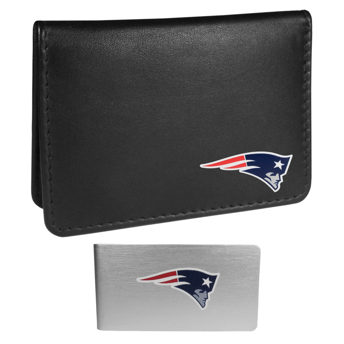 Siskiyou FBIM120BMP Unisex NFL New England Patriots Weekend Bi-fold Wallet & Money Clip, Black