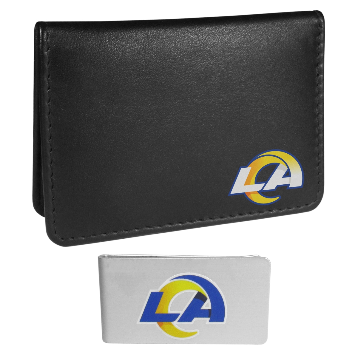 Siskiyou FBIM130BMP Unisex NFL Los Angeles Rams Weekend Bi-fold Wallet & Money Clip, Black