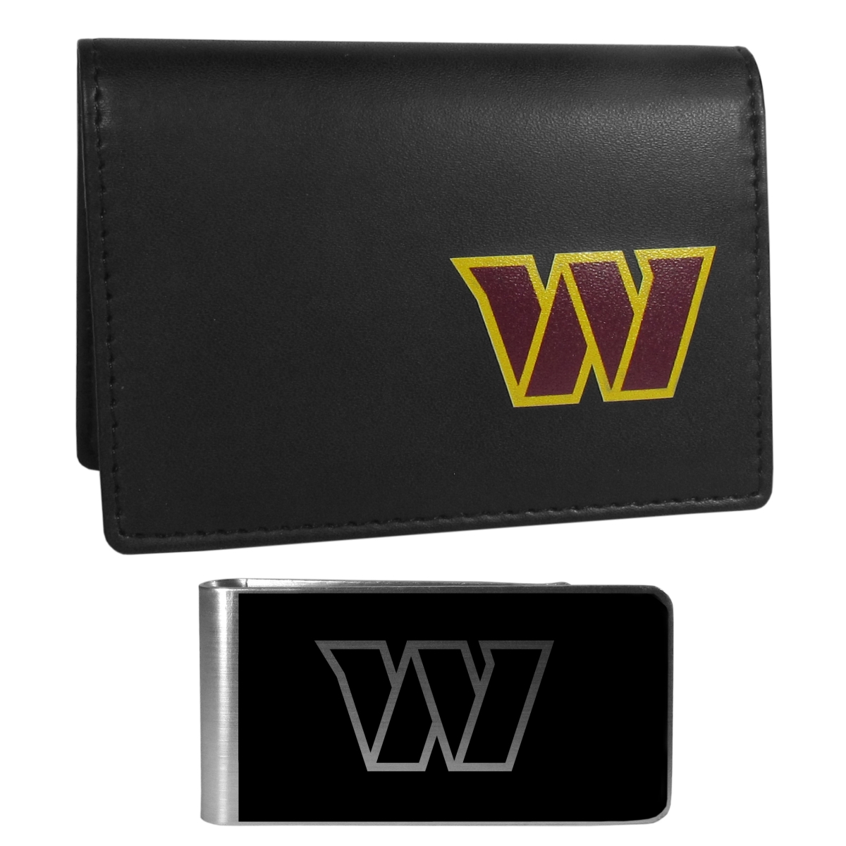 Siskiyou FBIM135BKM Unisex NFL Washington Commanders Weekend Bi-fold Wallet & Money Clip, Black