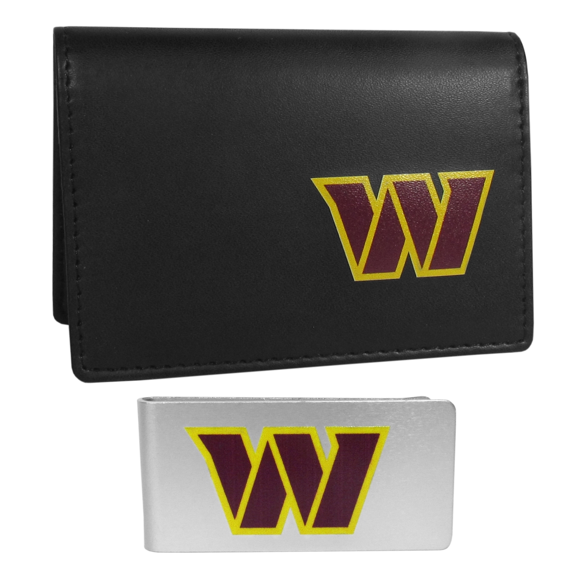 Siskiyou FBIM135BMP Unisex NFL Washington Commanders Weekend Bi-fold Wallet & Money Clip, Black