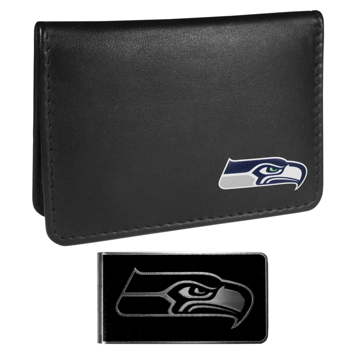 Siskiyou FBIM155BKM Unisex NFL Seattle Seahawks Weekend Bi-fold Wallet & Money Clip, Black