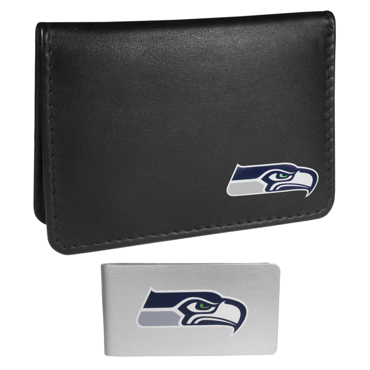 Siskiyou FBIM155BMP Unisex NFL Seattle Seahawks Weekend Bi-fold Wallet & Money Clip, Black