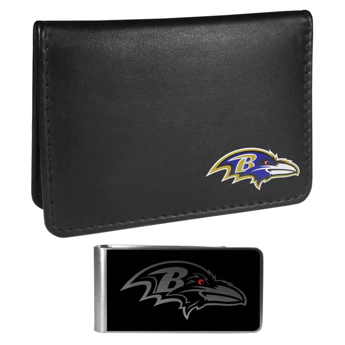 Siskiyou FBIM180BKM Unisex NFL Baltimore Ravens Weekend Bi-fold Wallet & Money Clip, Black