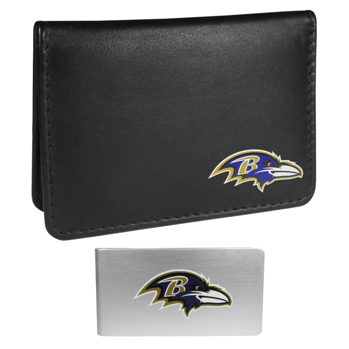 Siskiyou FBIM180BMP Unisex NFL Baltimore Ravens Weekend Bi-fold Wallet & Money Clip, Black