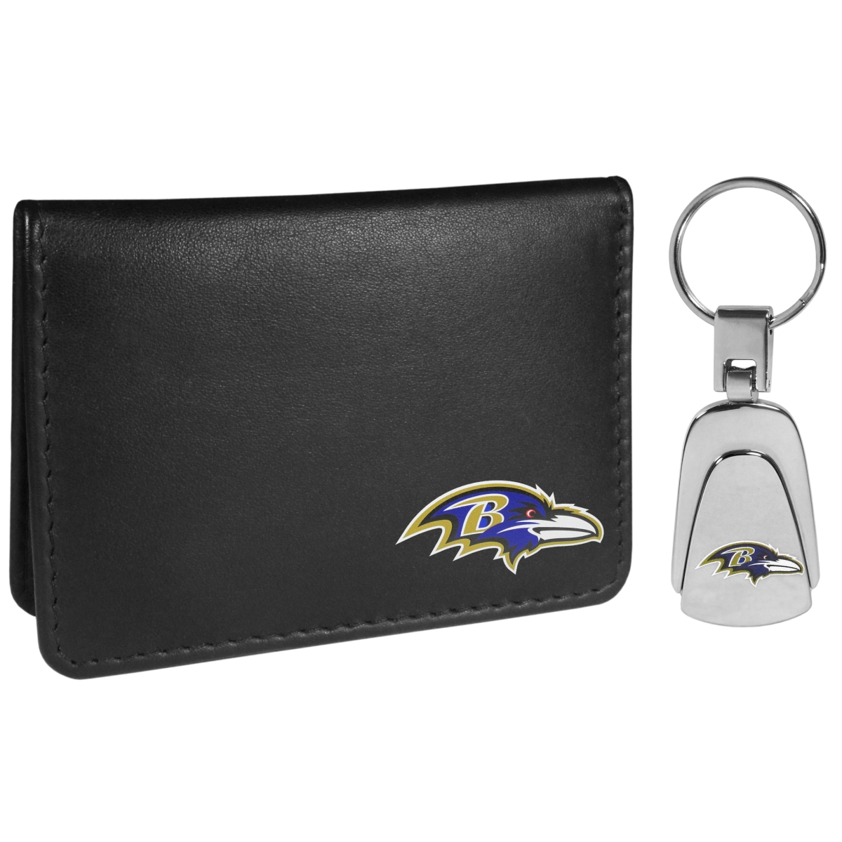 Siskiyou FBIM180KP NFL Baltimore Ravens Weekend Bi-fold Wallet & Steel Key Chain