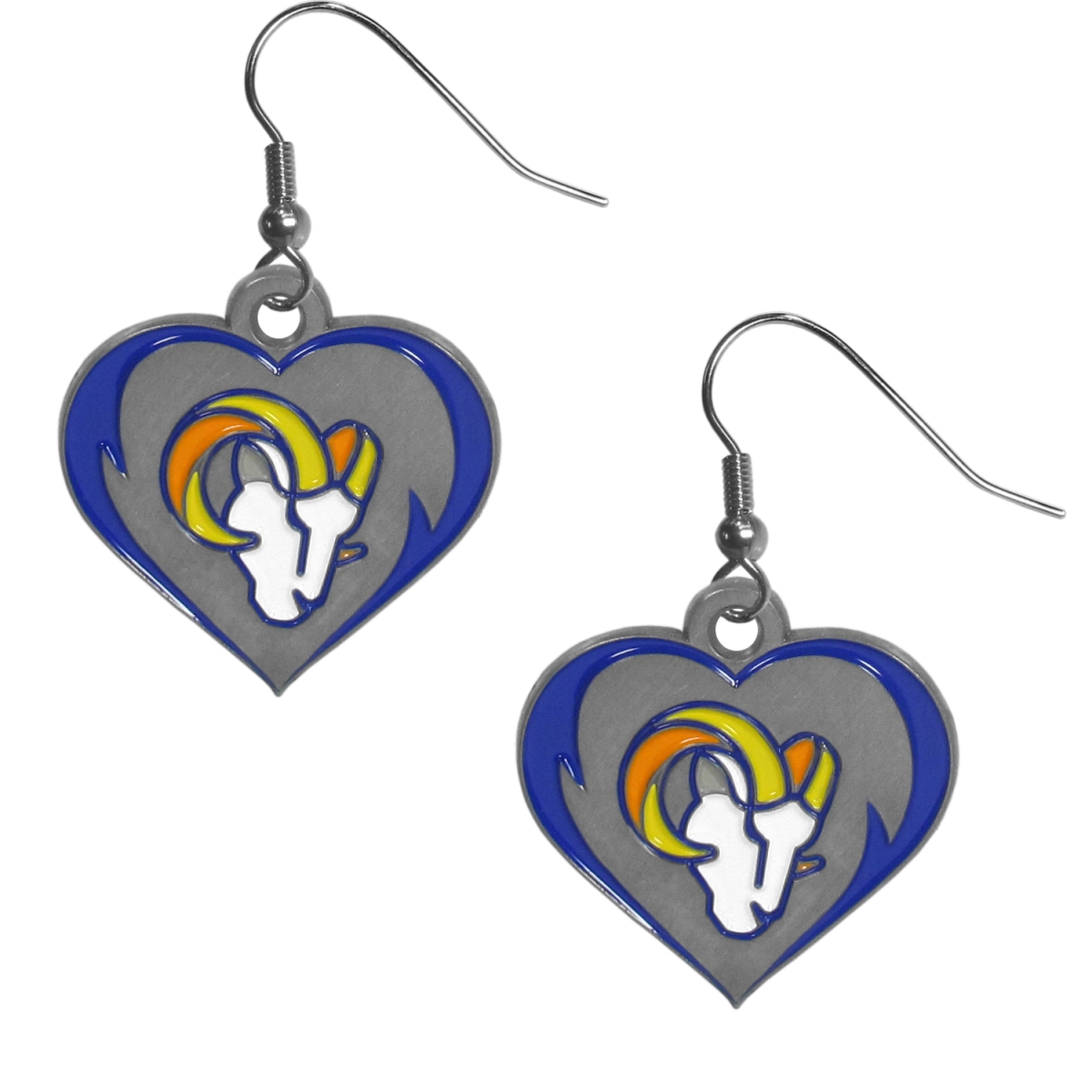 Siskiyou Sports FERH130 Los Angeles Rams Heart Dangle Earrings - One Size