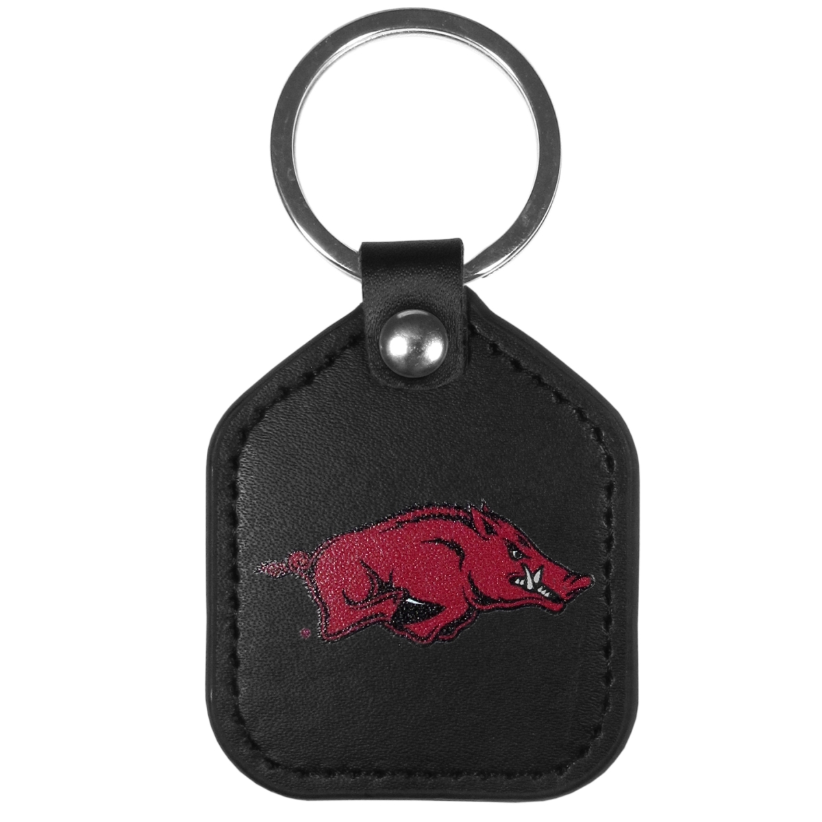 Arkansas Razorbacks Leather Key Chain - Red - 2in. x 3.75in. - Genuine Leather
