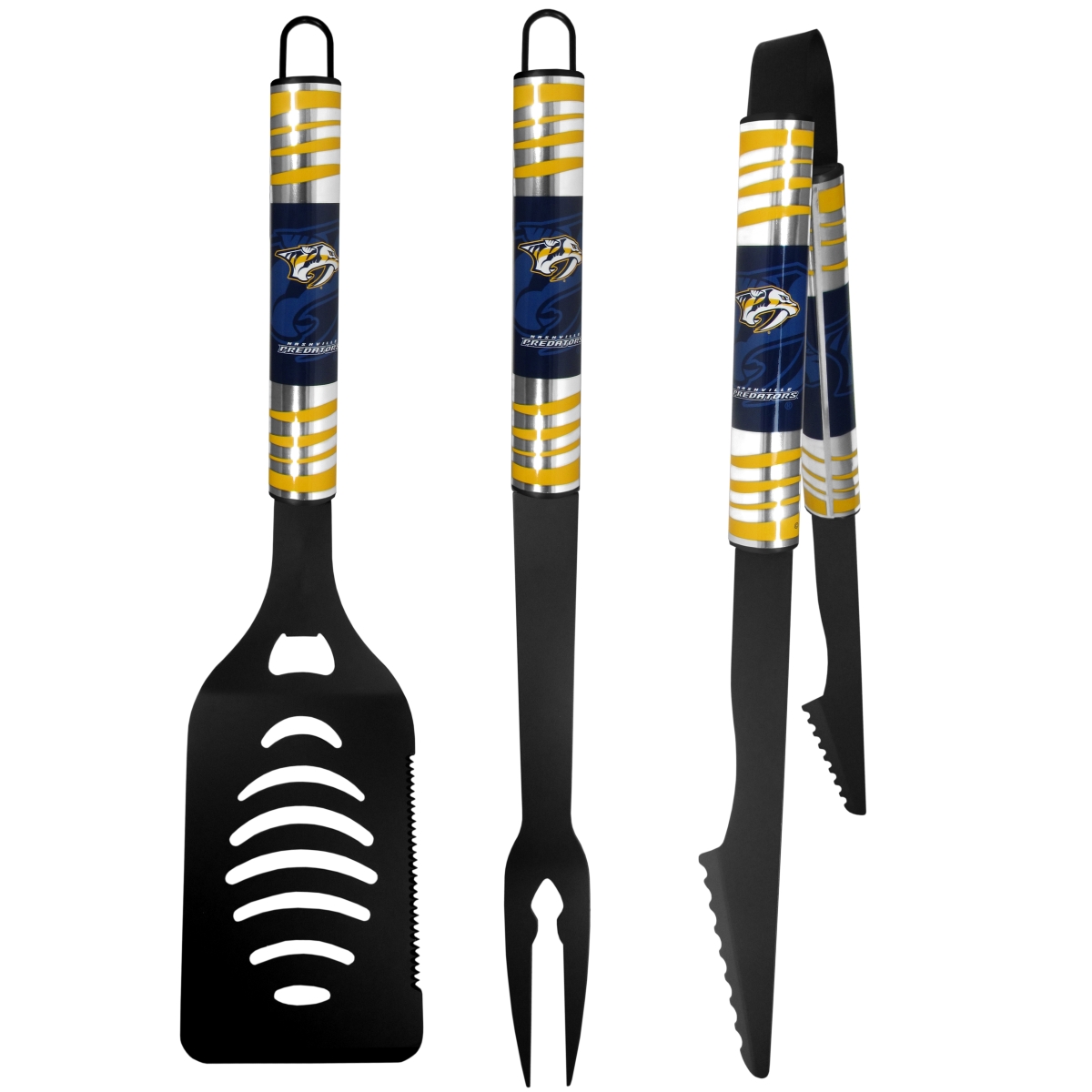 Picture of Siskiyou Sports H3BC40 NHL Nashville Predators Tailgater BBQ Set&#44; Black - 3 Piece