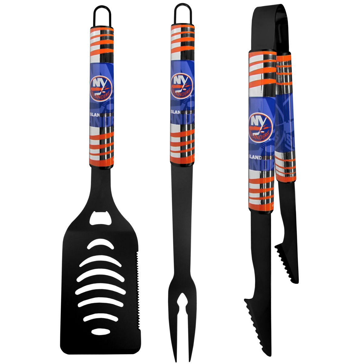 Picture of Siskiyou Sports H3BC70 NHL New York Islanders Tailgater BBQ Set&#44; Black - 3 Piece