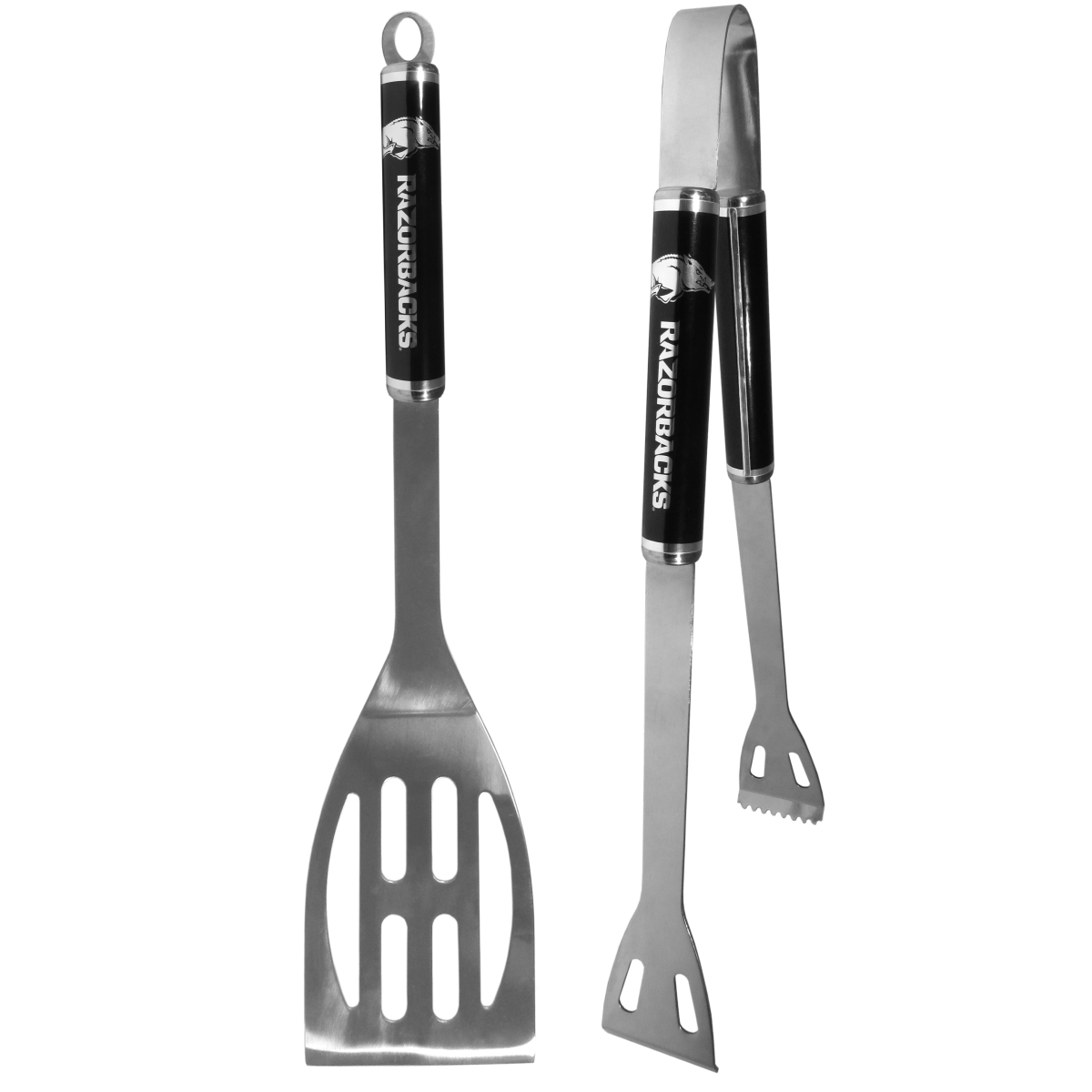 Siskiyou Sports C2BS12 Arkansas Razorbacks Stainless Steel BBQ Set, Black - One Size - 2 Piece