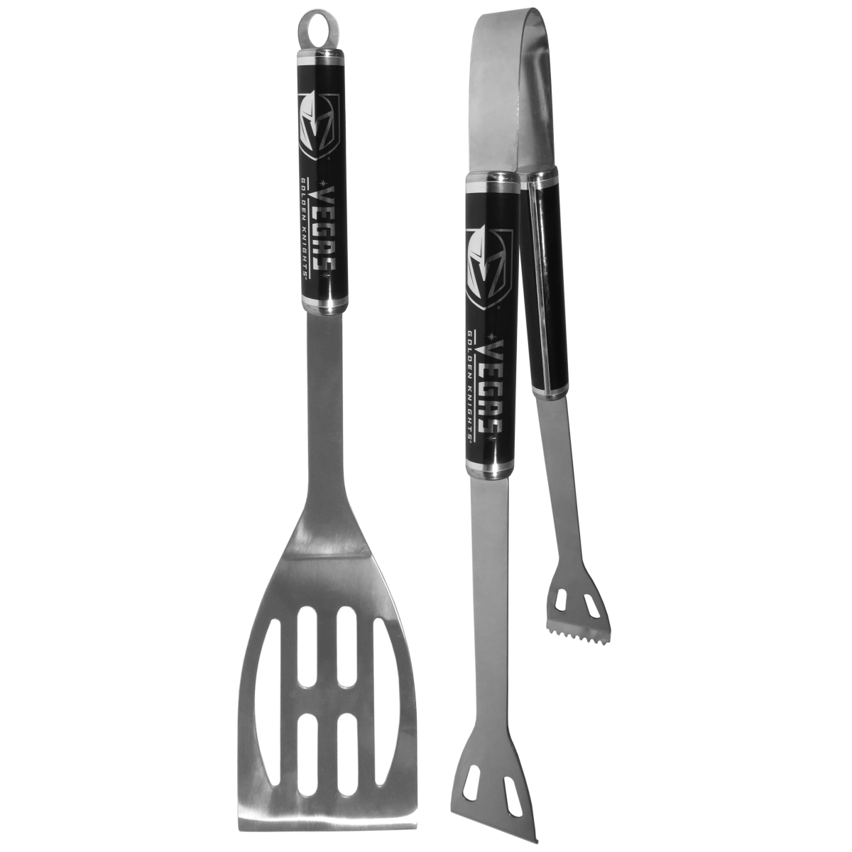 Siskiyou Sports H2BS165 Vegas Golden Knights Stainless Steel BBQ Set, Black - One Size - 2 Piece