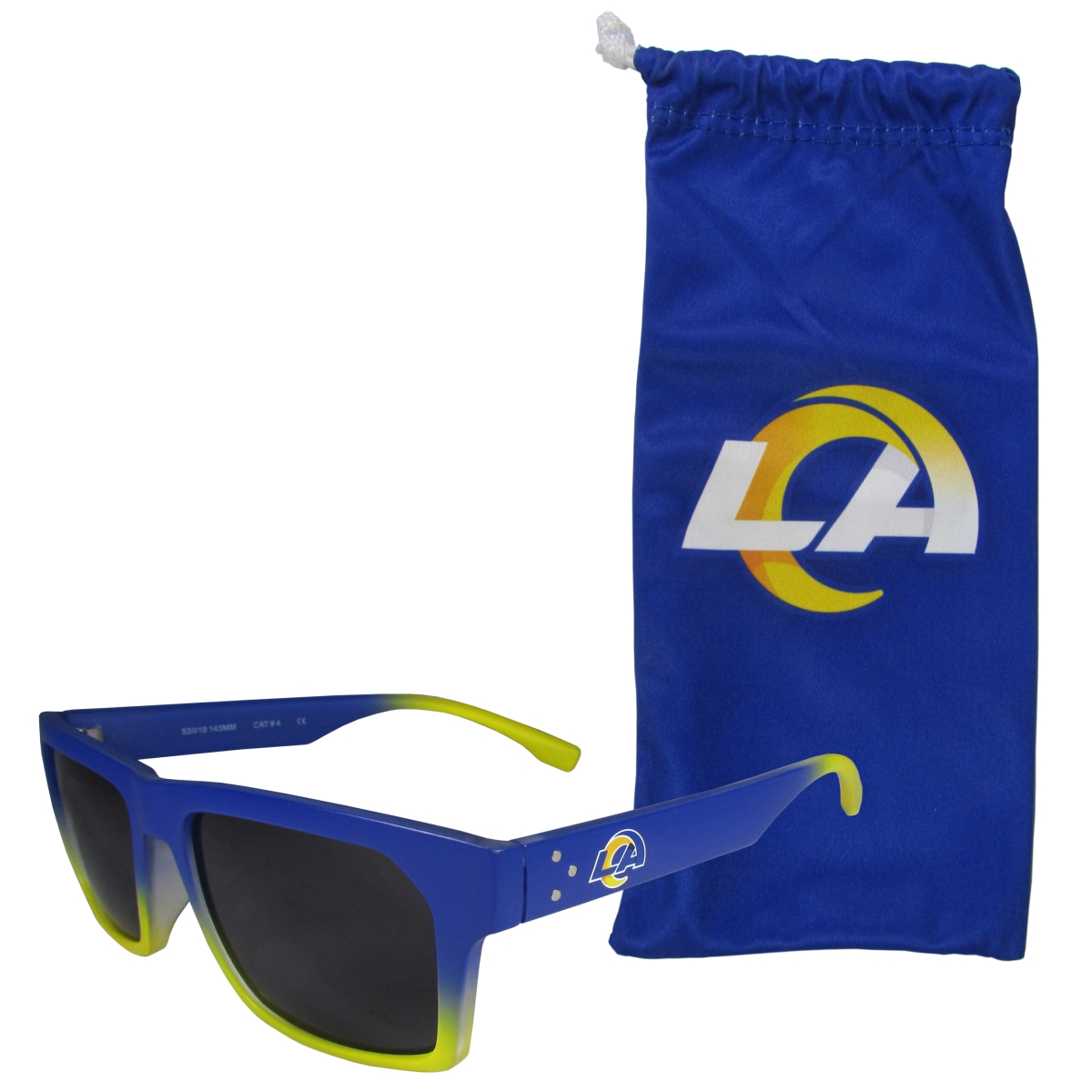 Siskiyou Sports FFSG130EB Los Angeles Rams Sportsfarer Sunglasses & Bag Set - One Size