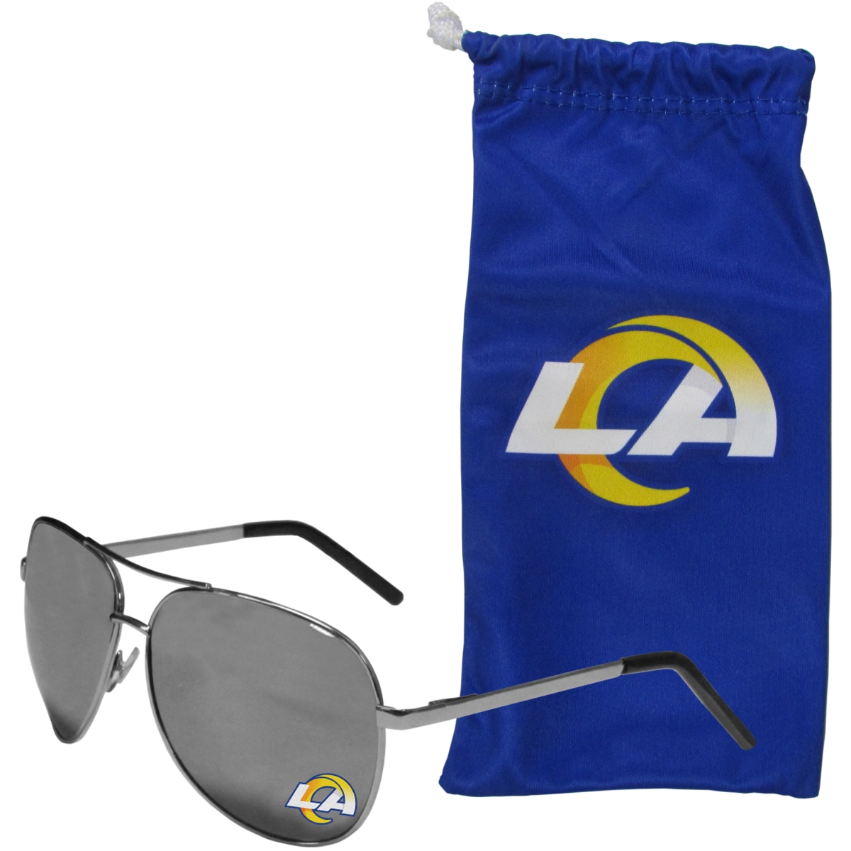 Siskiyou Sports FASG130EB Los Angeles Rams Aviator Sunglasses & Bag Set - One Size