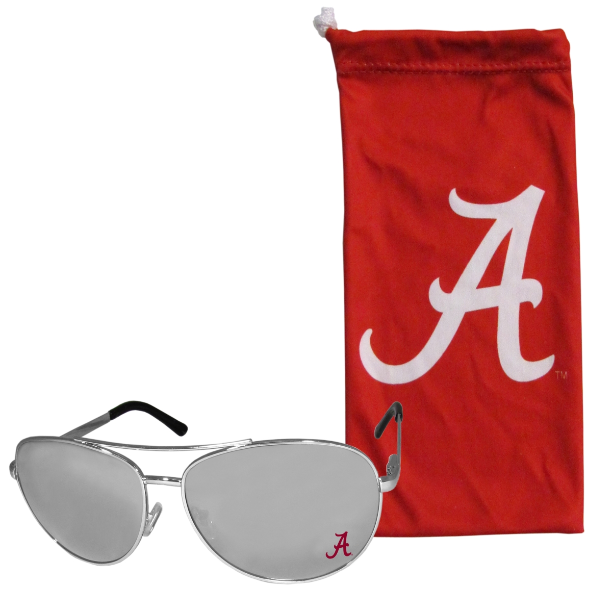 Siskiyou Sports CASG13EB Alabama Crimson Tide Aviator Sunglasses & Bag Set - One Size