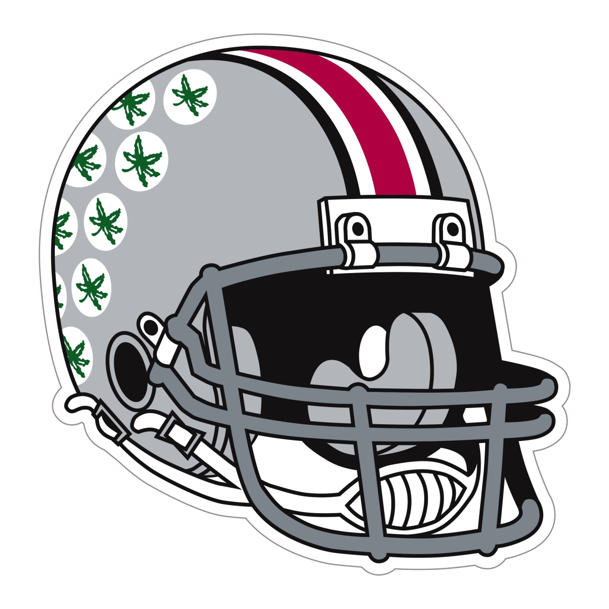 Ohio State Buckeyes Helmet Decal - Red - 7 x 7.5 in - Outdoor Vinyl