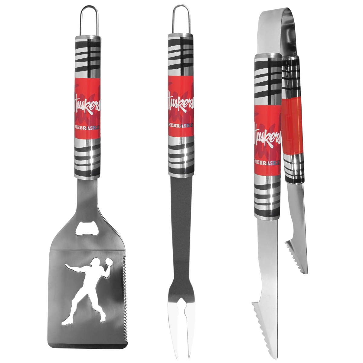 Siskiyou Sports C3QC3 Nebraska Cornhuskers Tailgater BBQ Tools - One Size - 3 Piece