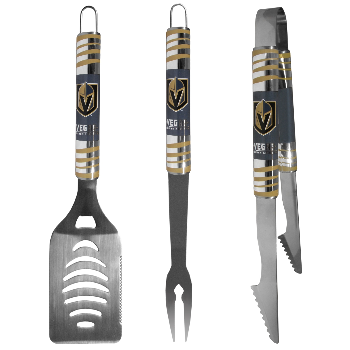 Siskiyou Sports H3QC165 NHL Vegas Golden Knights Tailgater BBQ Tools - One Size - 3 Piece