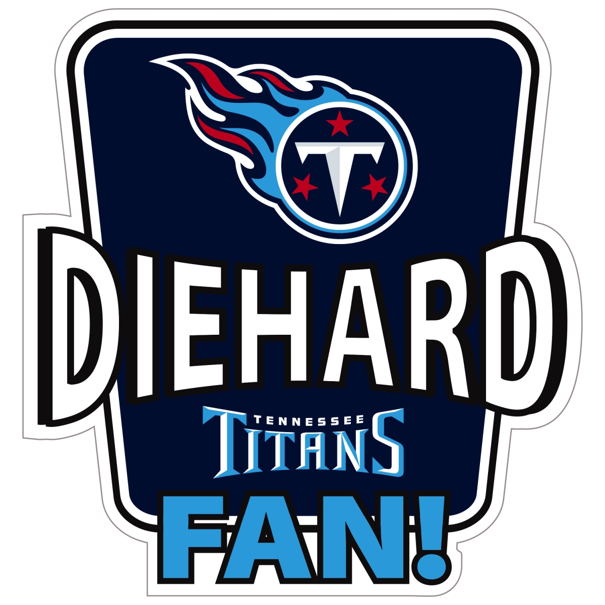 Siskiyou Sports FDHD185 NFL Tennessee Titans Die-Hard Fan Auto Decal - One Size