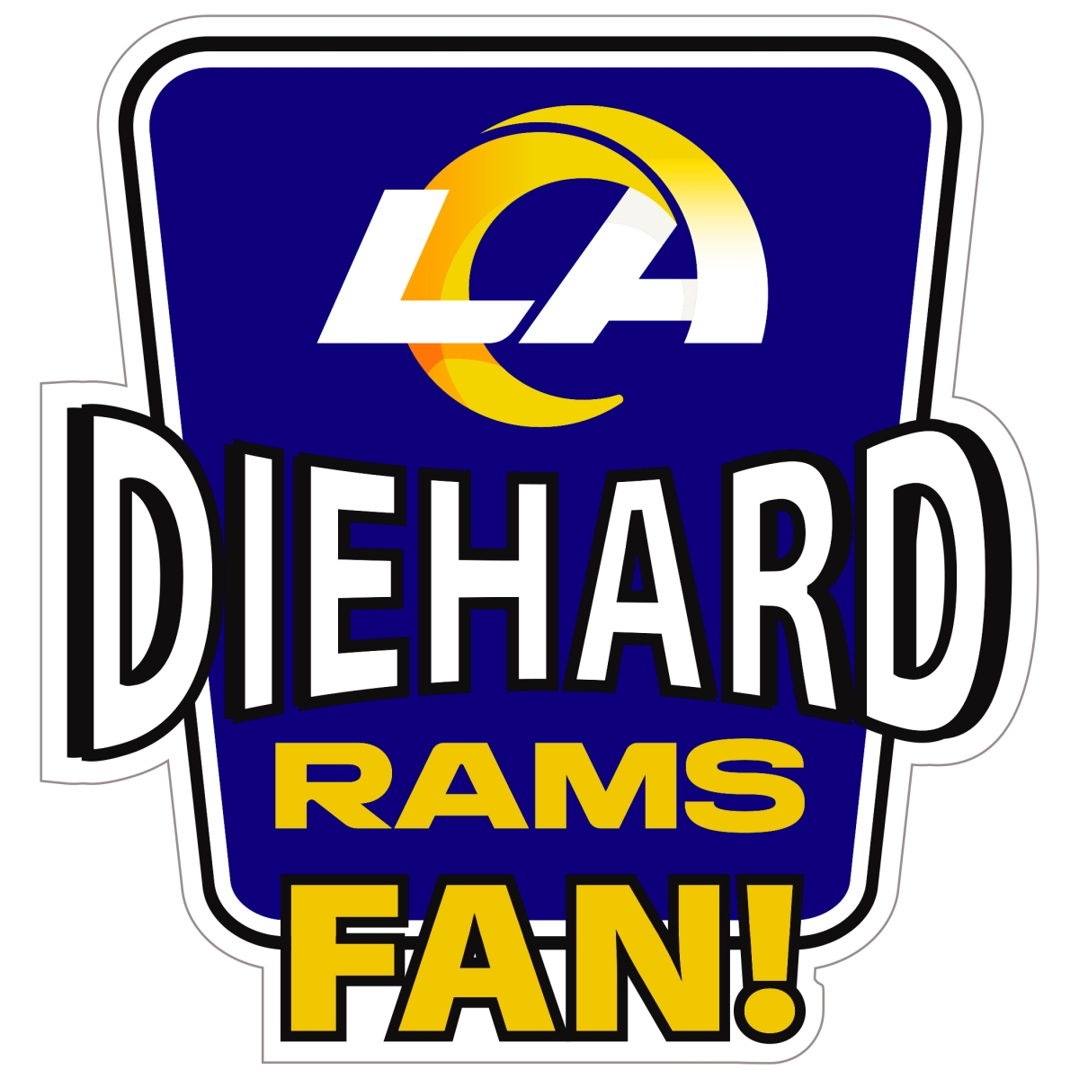 Siskiyou Sports FDHD130 NFL Los Angeles Rams Die-Hard Fan Auto Decal - One Size