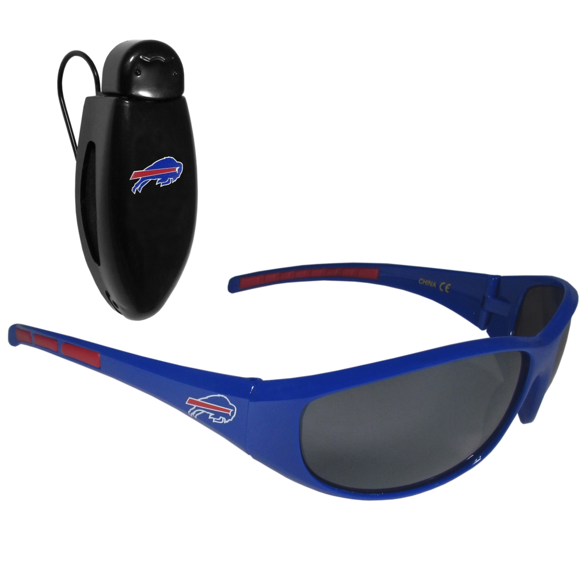 Siskiyou Sports 2FSG015VC NFL Buffalo Bills Wrap Sunglass with Visor Clip