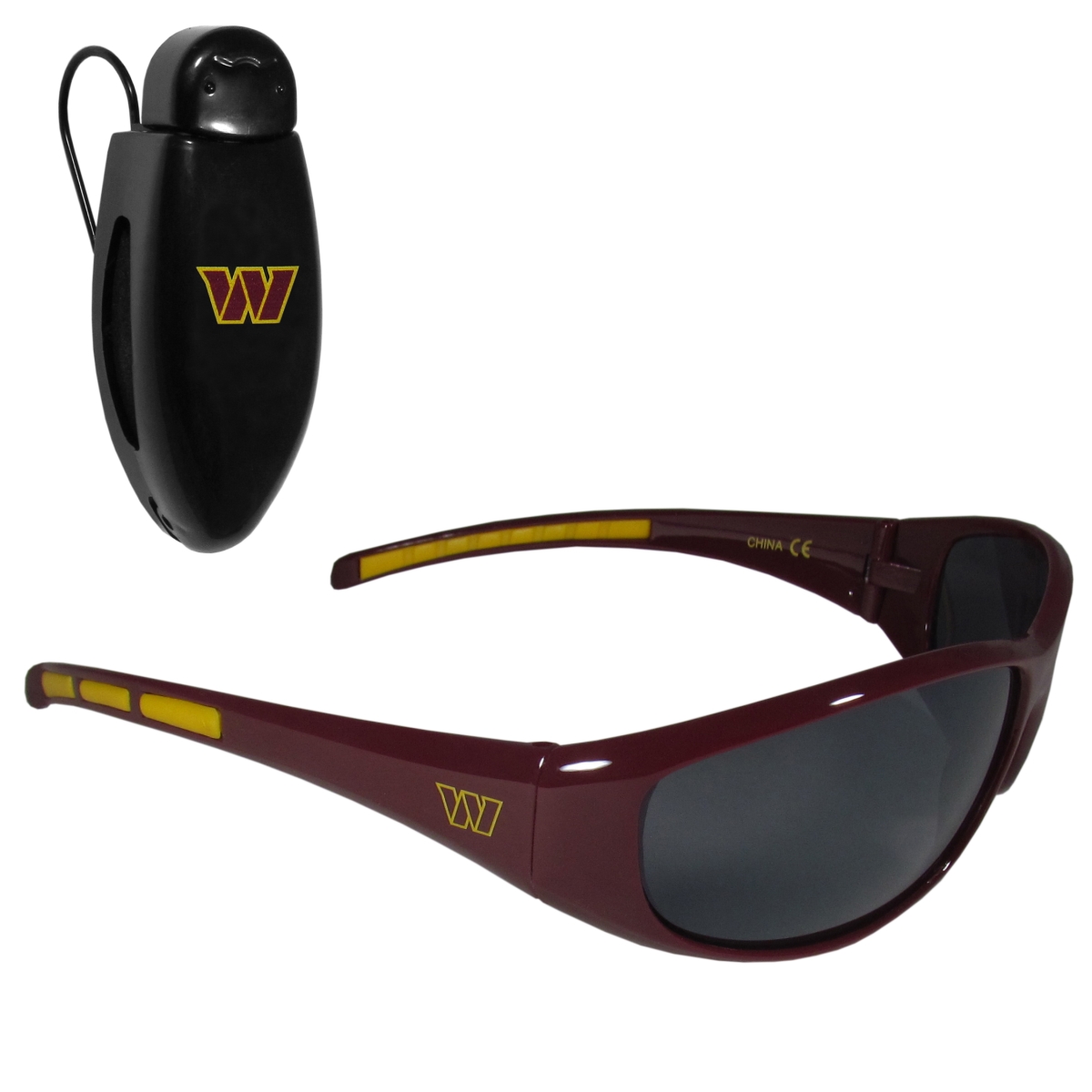 Siskiyou Sports 2FSG135VC NFL Washington Commanders Wrap Sunglass with Visor Clip