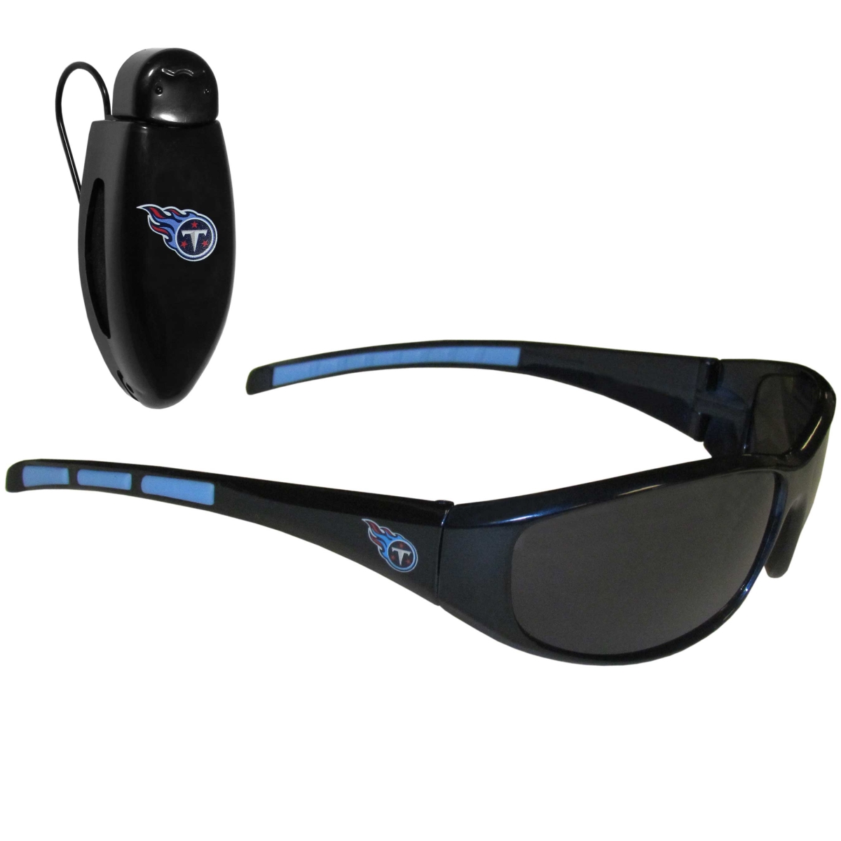 Siskiyou Sports 2FSG185VC NFL Tennessee Titans Wrap Sunglass with Visor Clip