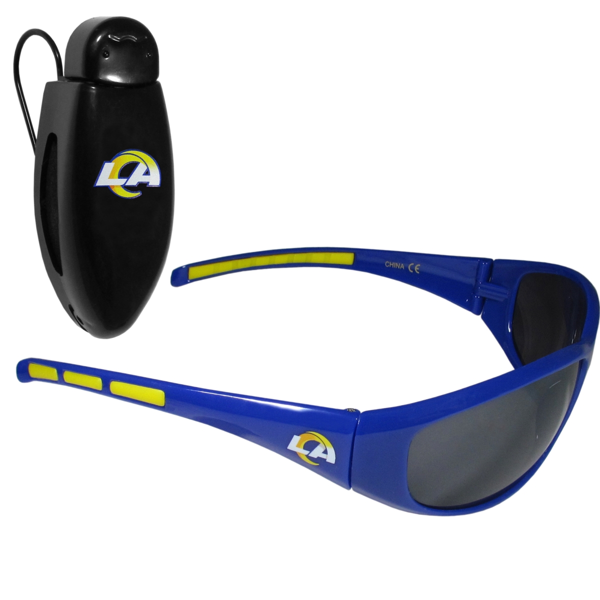 Siskiyou Sports 2FSG130VC NFL Los Angeles Rams Wrap Sunglass with Visor Clip