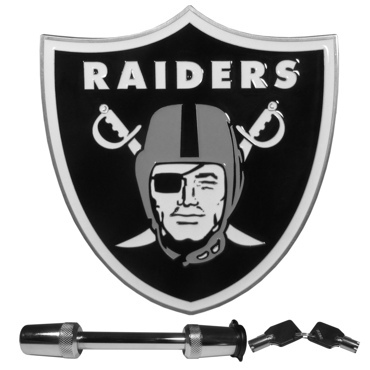 Siskiyou Sports FTHS125LK NFL Las Vegas Raiders Trailer Hitch with Lock