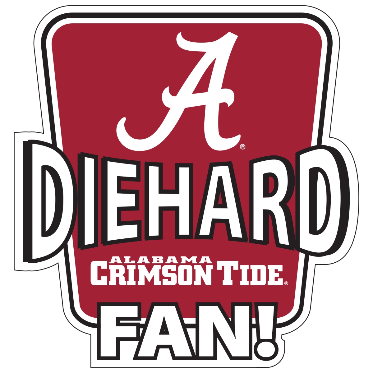Siskiyou Sports CDHD13 Unisex NCAA Alabama Crimson Tide Die-Hard Fan Auto Decal