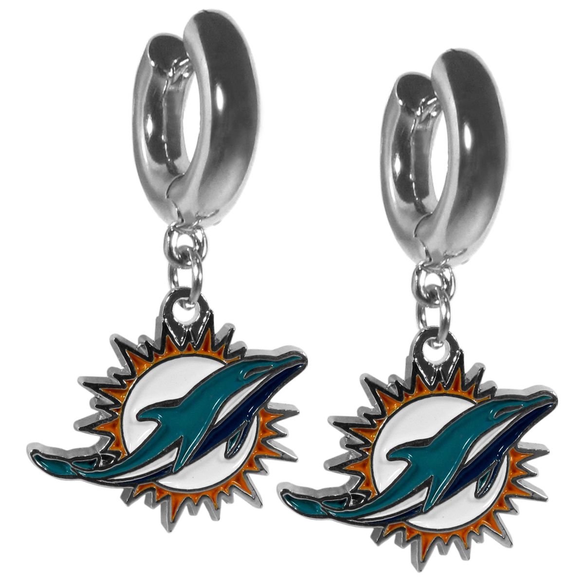 Picture of Siskiyou Sports FHUG060 Female NFL Miami Dolphins Huggie Hoop Earrings