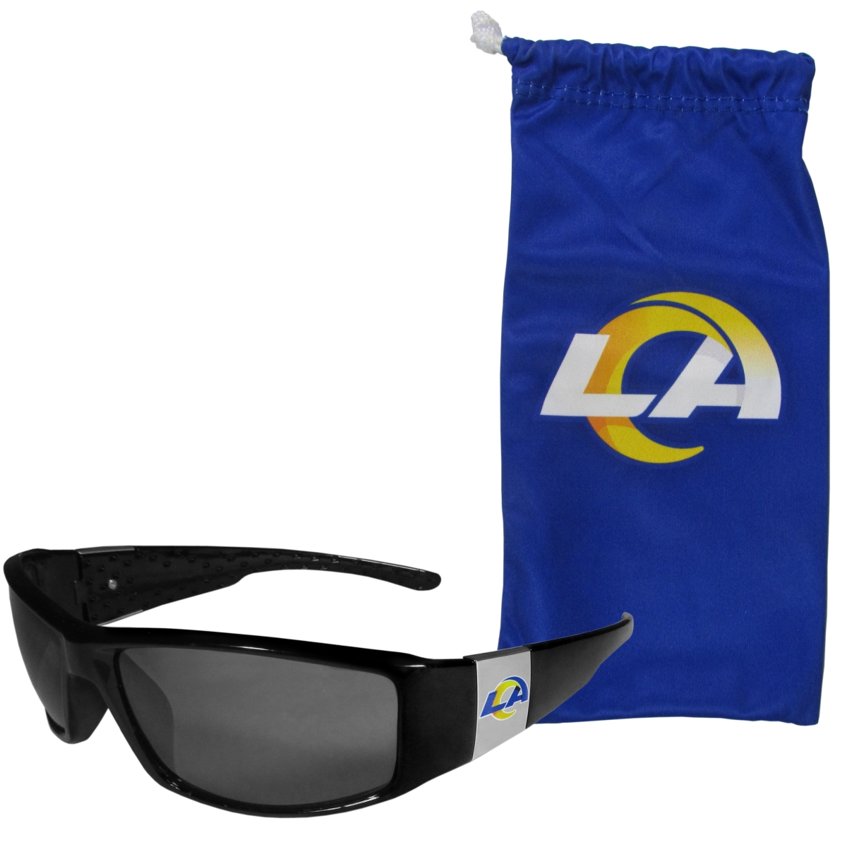 Siskiyou Sports 2FCP130EB NFL Los Angeles Rams Chrome Wrap Sunglasses & Bag